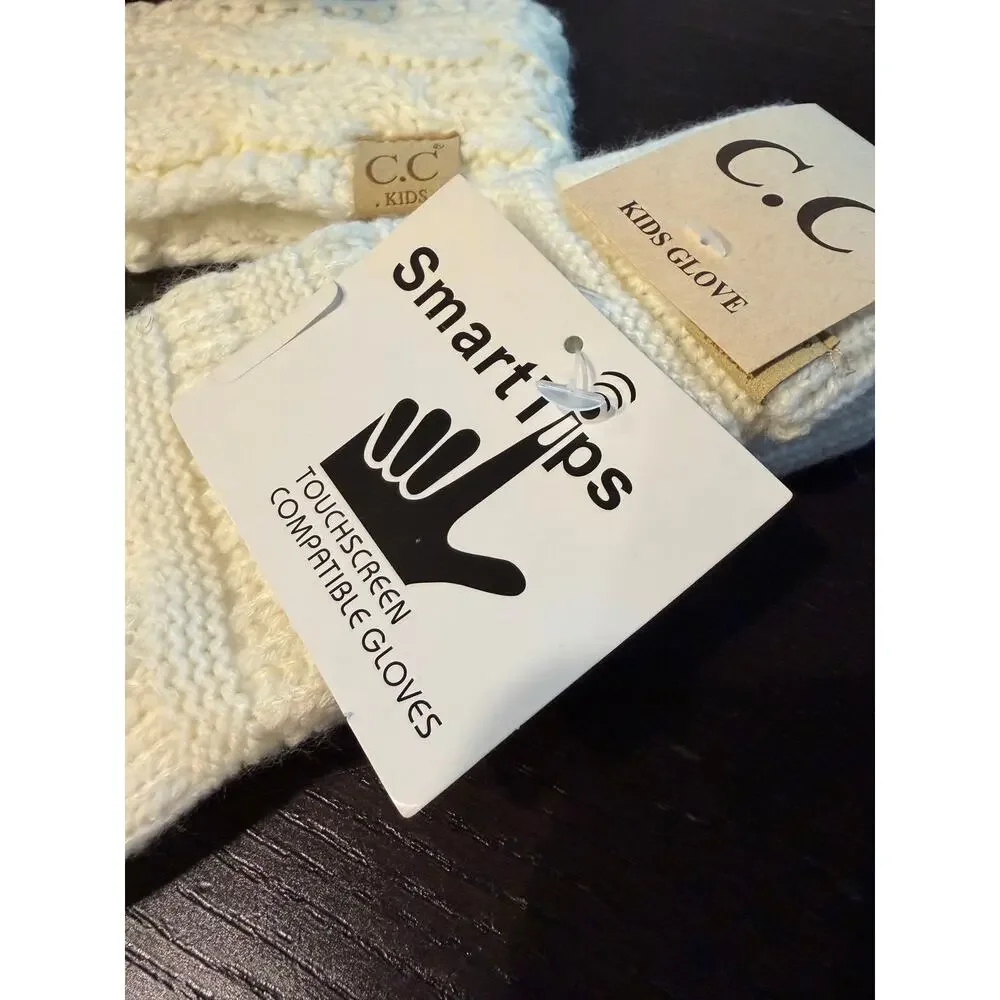 C.C Kids Exclusive Sherpa Lined Headband & Smartip Touchscreen Compatible Gloves